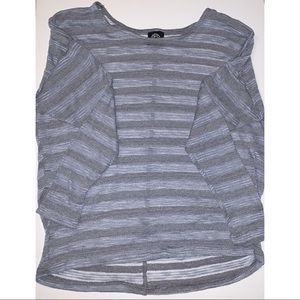 Bobeau Sheer Striped Top